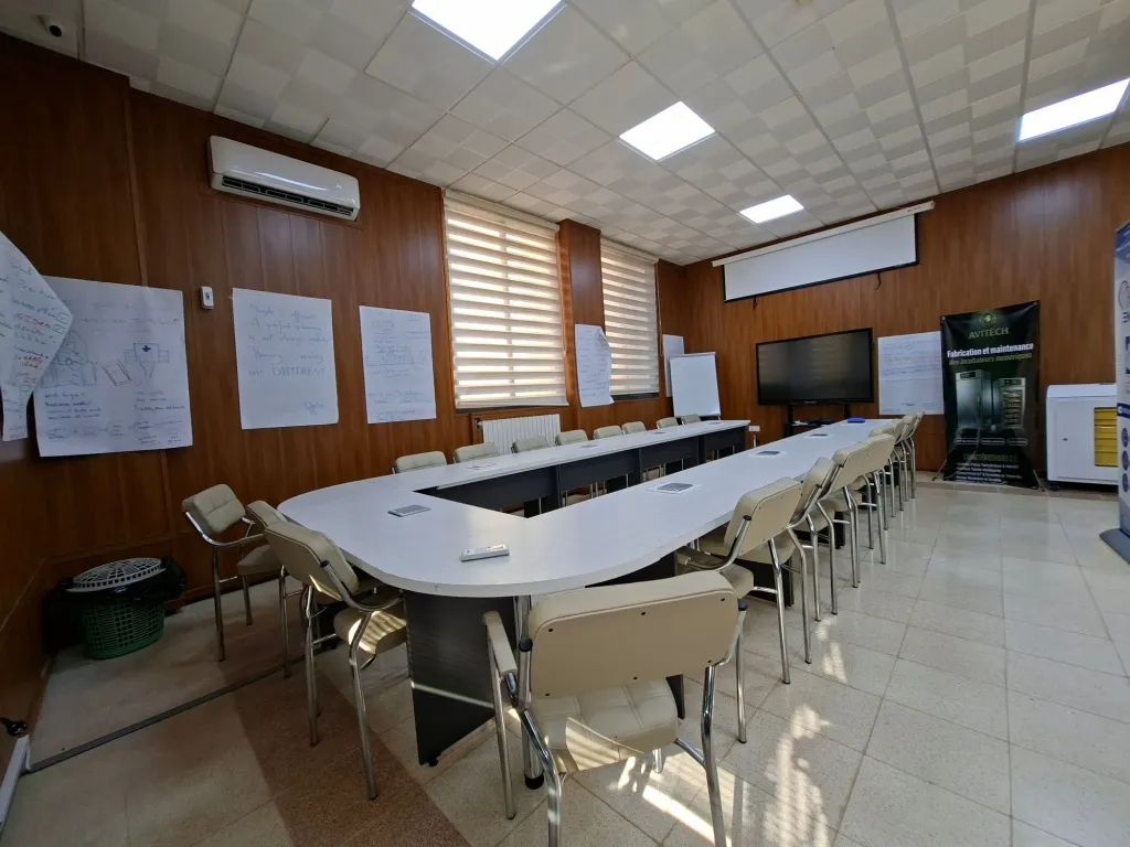 The incubator meeting room with an interactive screen
